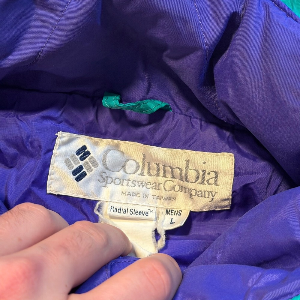 Vintage Columbia Sportswear Radial Sleeve Windbreaker Jacket Mens Large Amscray - Picture 3 of 8